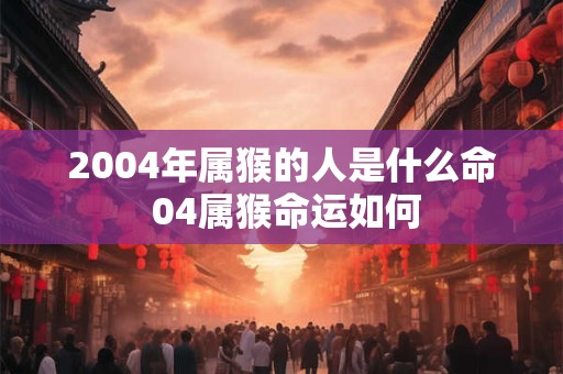 2004年属猴的人是什么命 04属猴命运如何