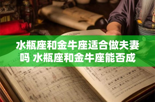 水瓶座和金牛座适合做夫妻吗 水瓶座和金牛座能否成为夫妻