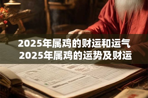2025年属鸡的财运和运气 2025年属鸡的运势及财运如何