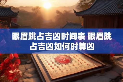 眼眉跳占吉凶时间表 眼眉跳占吉凶如何时算凶