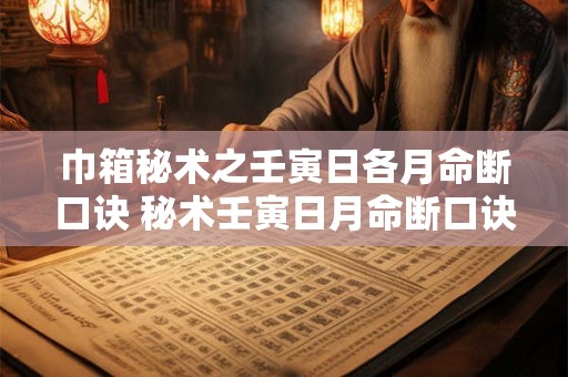 巾箱秘术之壬寅日各月命断口诀 秘术壬寅日月命断口诀是什么