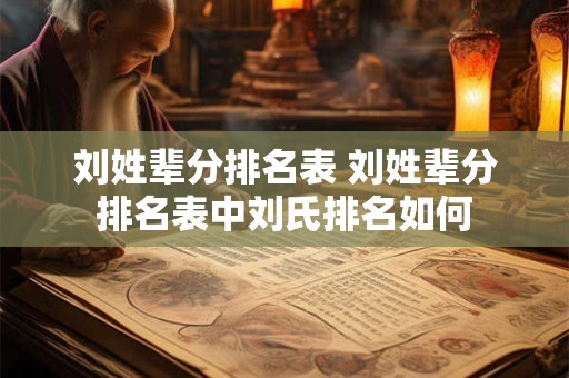 刘姓辈分排名表 刘姓辈分排名表中刘氏排名如何