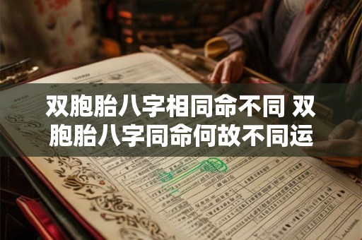 双胞胎八字相同命不同 双胞胎八字同命何故不同运