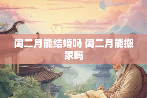闰二月能结婚吗 闰二月能搬家吗