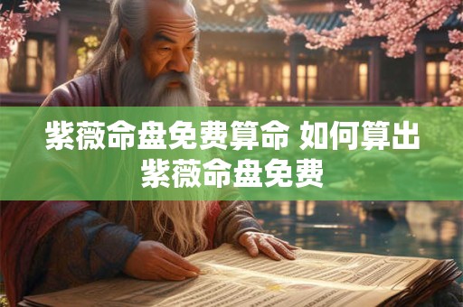 紫薇命盘免费算命 如何算出紫薇命盘免费
