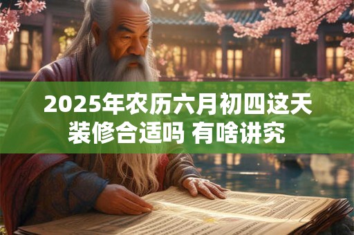 2025年农历六月初四这天装修合适吗 有啥讲究
