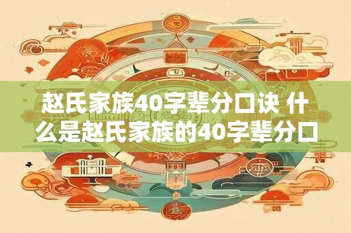 赵氏家族40字辈分口诀 什么是赵氏家族的40字辈分口诀