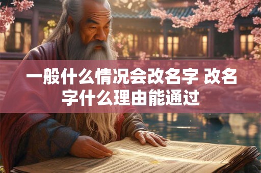 一般什么情况会改名字 改名字什么理由能通过