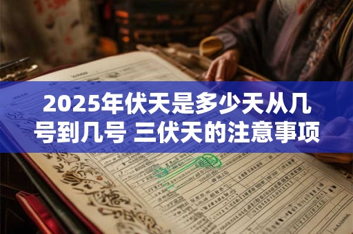 2025年伏天是多少天从几号到几号 三伏天的注意事项
