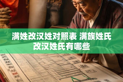 满姓改汉姓对照表 满族姓氏改汉姓氏有哪些