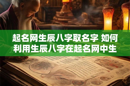 起名网生辰八字取名字 如何利用生辰八字在起名网中生成名字