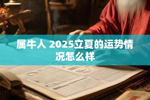 属牛人 2025立夏的运势情况怎么样