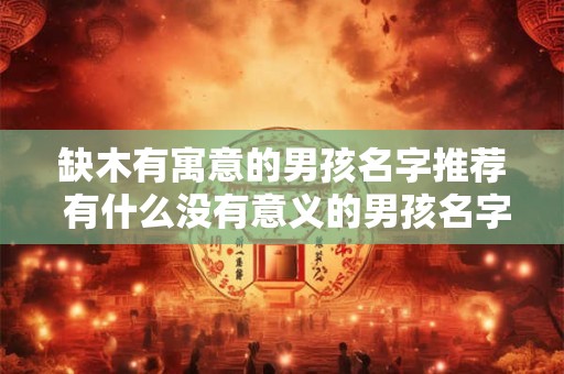 缺木有寓意的男孩名字推荐 有什么没有意义的男孩名字推荐