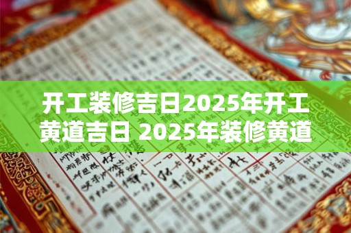 开工装修吉日2025年开工黄道吉日 2025年装修黄道吉日是哪天