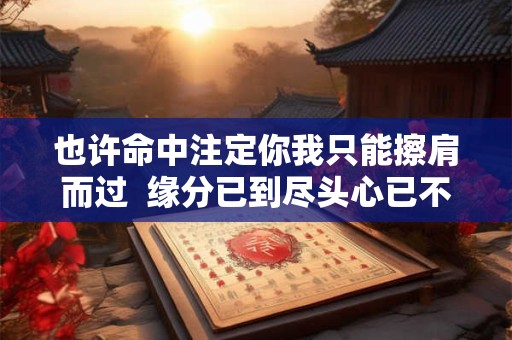 也许命中注定你我只能擦肩而过  缘分已到尽头心已不再为你停留