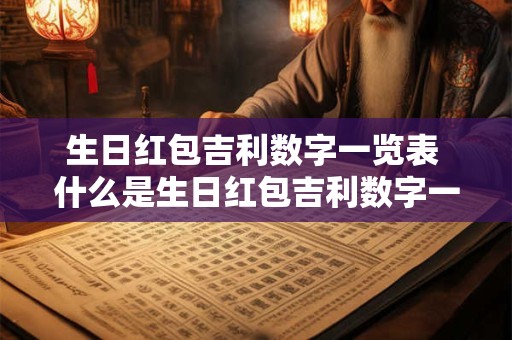 生日红包吉利数字一览表 什么是生日红包吉利数字一览表