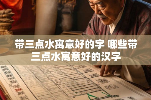 带三点水寓意好的字 哪些带三点水寓意好的汉字