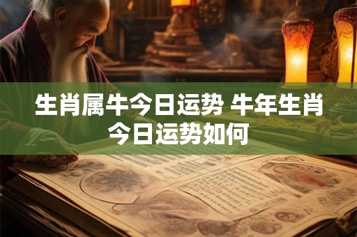 生肖属牛今日运势 牛年生肖今日运势如何