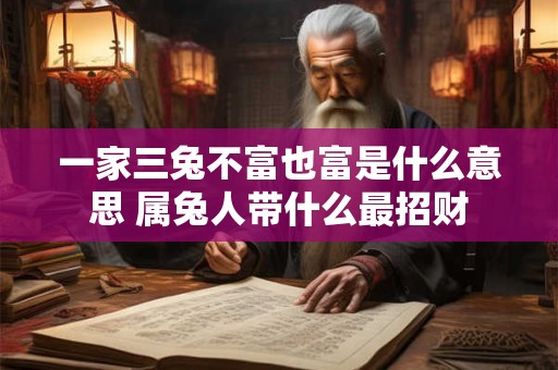 一家三兔不富也富是什么意思 属兔人带什么最招财