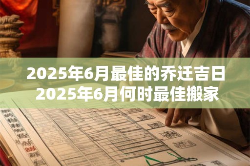 2025年6月最佳的乔迁吉日 2025年6月何时最佳搬家