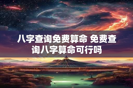八字查询免费算命 免费查询八字算命可行吗