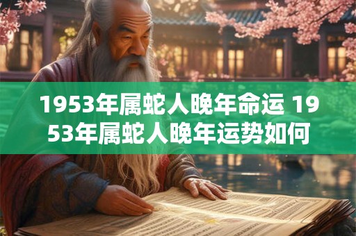 1953年属蛇人晚年命运 1953年属蛇人晚年运势如何