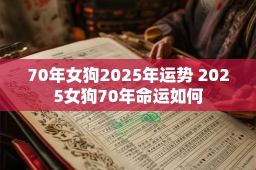 70年女狗2025年运势 2025女狗70年命运如何