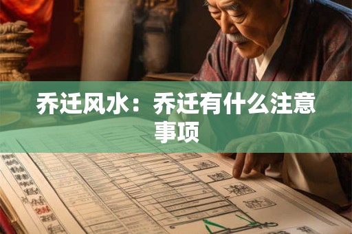乔迁风水：乔迁有什么注意事项