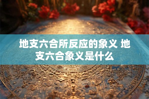 地支六合所反应的象义 地支六合象义是什么
