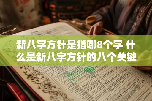 新八字方针是指哪8个字 什么是新八字方针的八个关键字