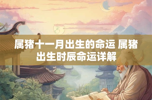 属猪十一月出生的命运 属猪出生时辰命运详解