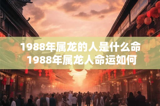 1988年属龙的人是什么命 1988年属龙人命运如何