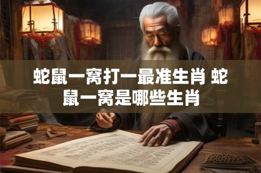 蛇鼠一窝打一最准生肖 蛇鼠一窝是哪些生肖