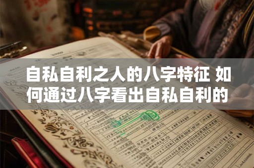 自私自利之人的八字特征 如何通过八字看出自私自利的人
