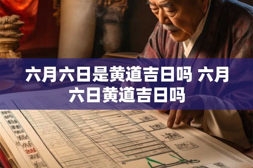 六月六日是黄道吉日吗 六月六日黄道吉日吗