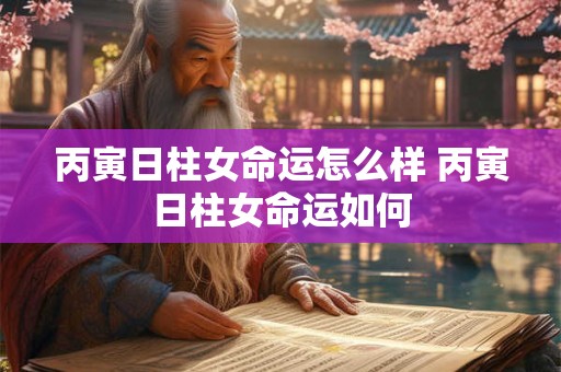 丙寅日柱女命运怎么样 丙寅日柱女命运如何