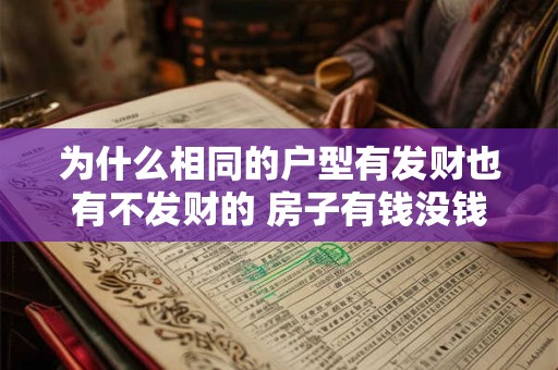 为什么相同的户型有发财也有不发财的 房子有钱没钱在哪