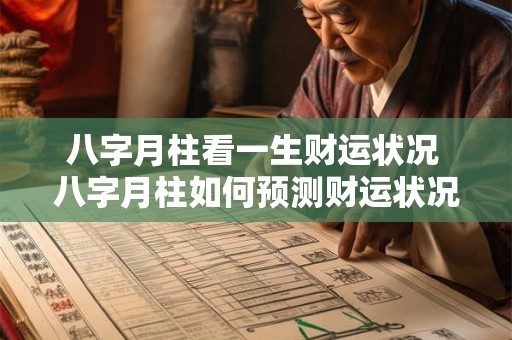 八字月柱看一生财运状况 八字月柱如何预测财运状况
