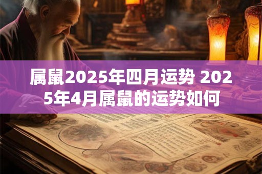 属鼠2025年四月运势 2025年4月属鼠的运势如何