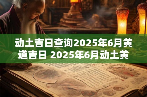 动土吉日查询2025年6月黄道吉日 2025年6月动土黄道吉日何时