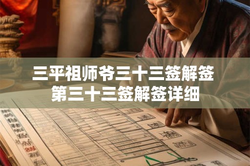 三平祖师爷三十三签解签 第三十三签解签详细 三平祖师爷三十三签解签 第三十三签解签详细