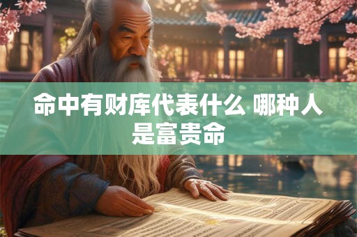 命中有财库代表什么 哪种人是富贵命