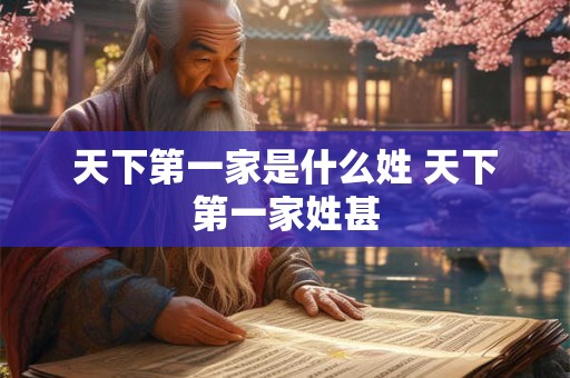 天下第一家是什么姓 天下第一家姓甚