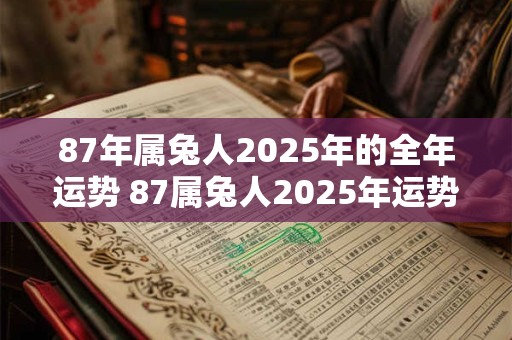 87年属兔人2025年的全年运势 87属兔人2025年运势如何