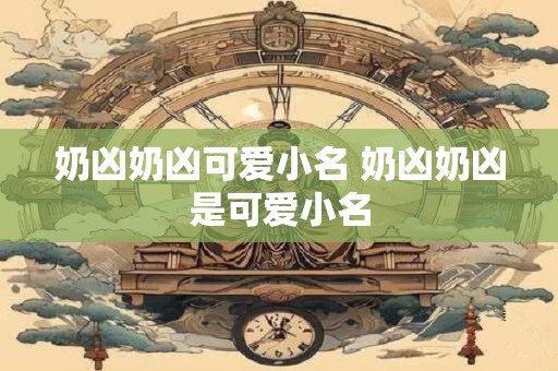奶凶奶凶可爱小名 奶凶奶凶是可爱小名