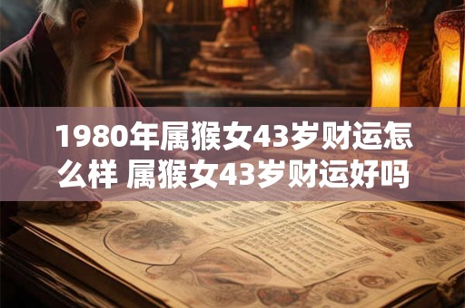 1980年属猴女43岁财运怎么样 属猴女43岁财运好吗