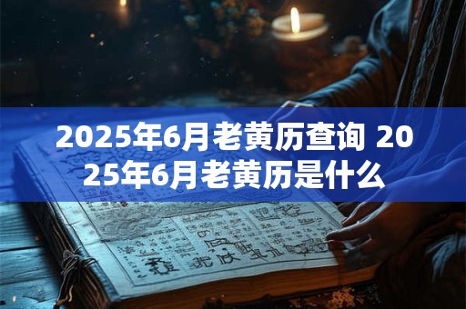 2025年6月老黄历查询 2025年6月老黄历是什么