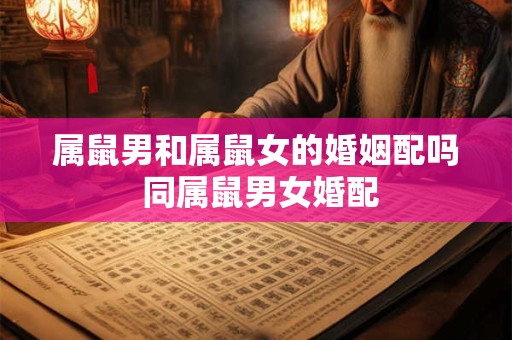 属鼠男和属鼠女的婚姻配吗 同属鼠男女婚配