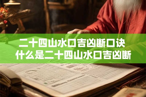 二十四山水口吉凶断口诀 什么是二十四山水口吉凶断口诀