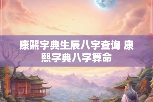 康熙字典生辰八字查询 康熙字典八字算命
